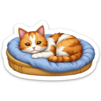 Cat in bed sticker