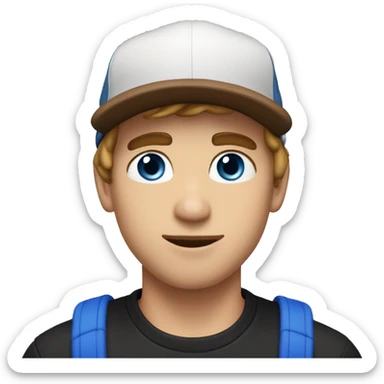 A guy about 6,4 in height. Wearing a black balanciaga cap. He has mid length brown golden hair. Big blue eyes and he also has big lips. He looks similar to chance crawford the actor. I would like him gardening or holding something garden related  sticker