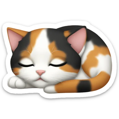 Sleeping Calico kitten sticker