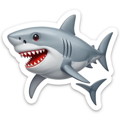 shark wearing red shoes sticker