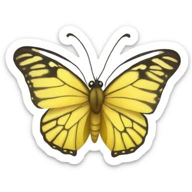 Yellow butterfly sticker
