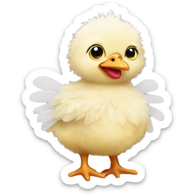 baby chicken wearing a tutu sticker