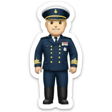 Fat blonde male French navy officer sticker
