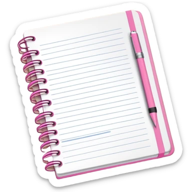 pink notebook sticker