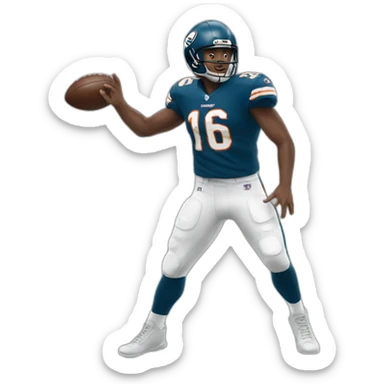 Man throwing a football wearing an NFL uniform sticker