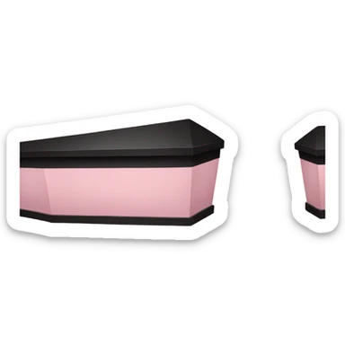 Light pink and black coffin sticker
