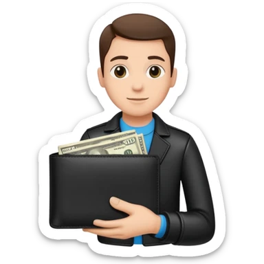 persona devolviendo billetera sticker