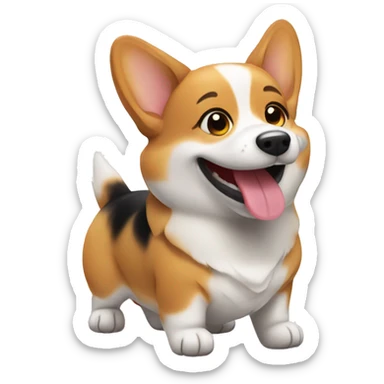 smiling corgi dog sticker