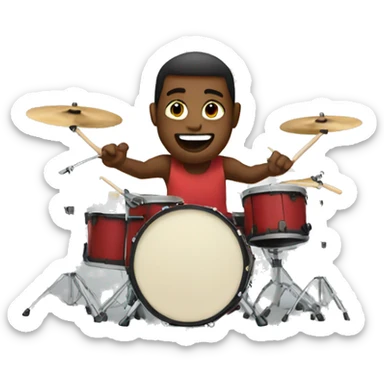 Guy drumming sticker