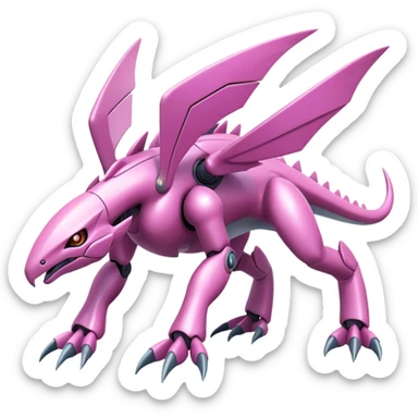  Cool Edgy Shiny Ethereal Legendary Digimon-Genesect-Palkia-hybrid full body sticker
