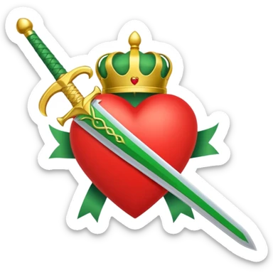 a red heart pierced by a green sword, with the golden text 'MODS' on a white ribbon sticker