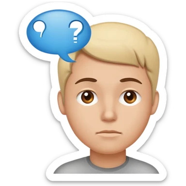 thinking face with a speech bubble, representing making an opinion on something sticker