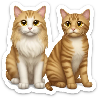 Two cats. One is tabby, another is long hair golden British  sticker