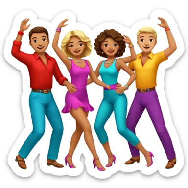 salsa women & men dance  sticker