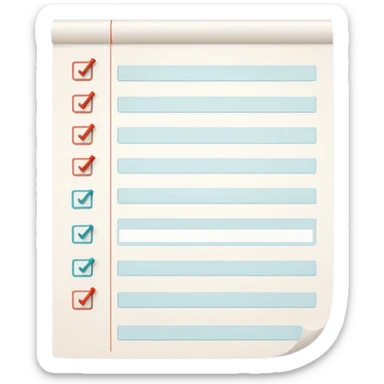 endless wavy checklist paper looping curling filled with tiny checkboxes disappearing into background sticker