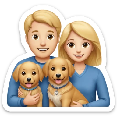 couple and their pet dog sticker
