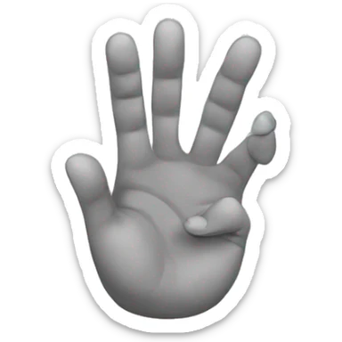 A simple emoji that makes the sign listens with his fingers sticker