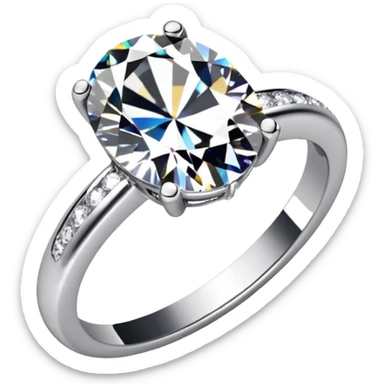 A diamond ring like this one 💍 but the diamond is more elliptic and there are mini diamonds on the silver ring itself sticker