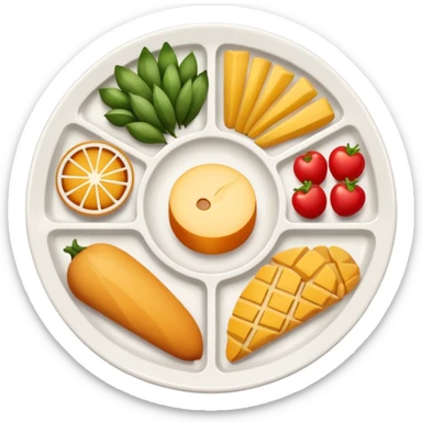 plate divided into food sections sticker