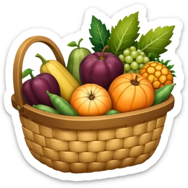 panier de fruits et légumes de saison hiver sticker