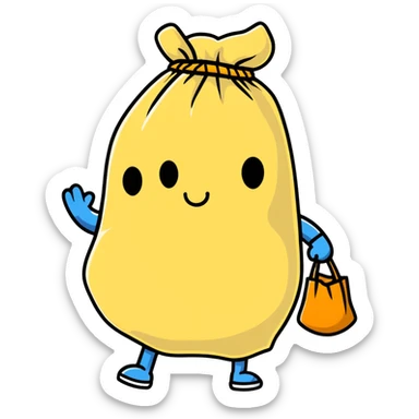 character with a sack over its head sticker