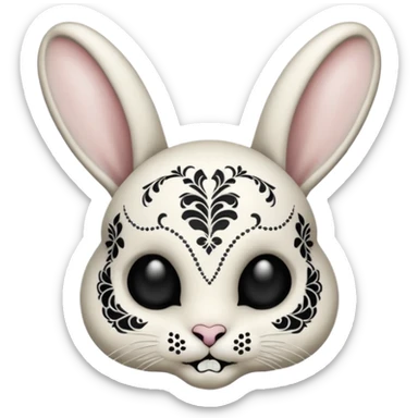 oreille de lapin tête de mort sticker