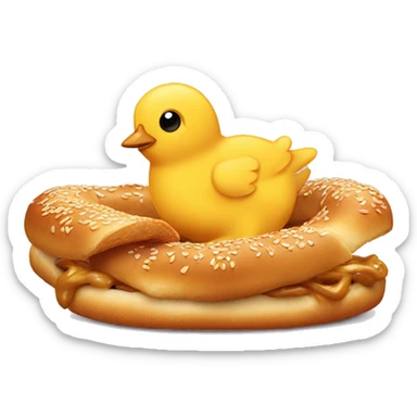 Chick kiss a bretzel sticker