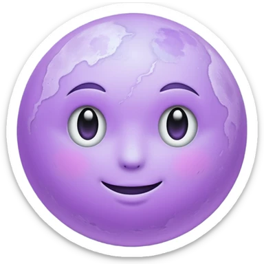 realistic Light purple moon sticker