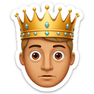 Catoon men king face with fly sticker