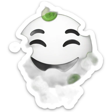 A happy smiley face chewing a bunch of dollar bills sticker