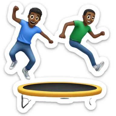 2 guys jumping on a trampoline  sticker