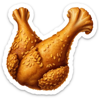 Fried chicken leg sticker