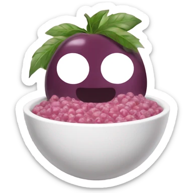 light pink and white açaí bowl sticker