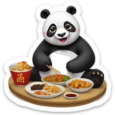 Panda eating Chinese food  sticker