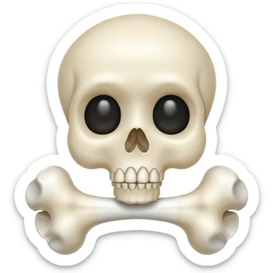can you generate simple emoji about healthy bone make it cute sticker
