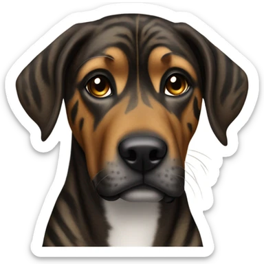 Mountain cur dark brindle tiger stripes sticker