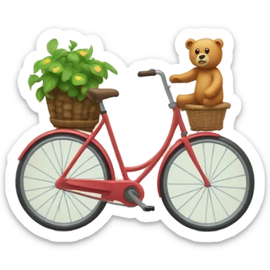 Bicicleta y osito sticker