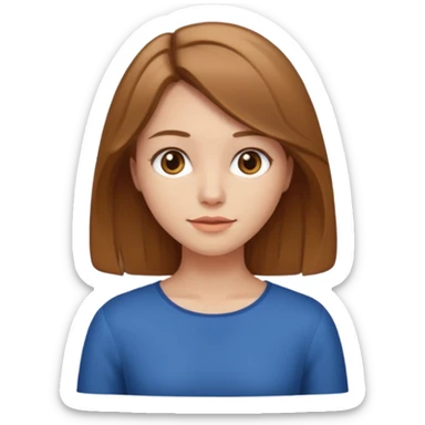 Orta boy saçlı kumral kız sticker