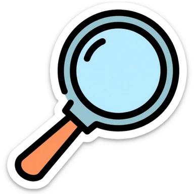magnifying glass sticker