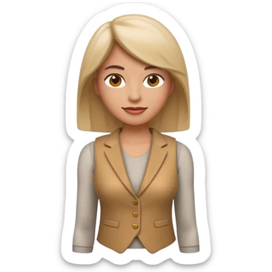 Apple-style 3D emoji of a women’s vest, sleeveless, fitted design, stylish cut, light fabric texture, feminine look, no background sticker