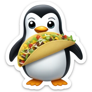 Penguin taco sticker
