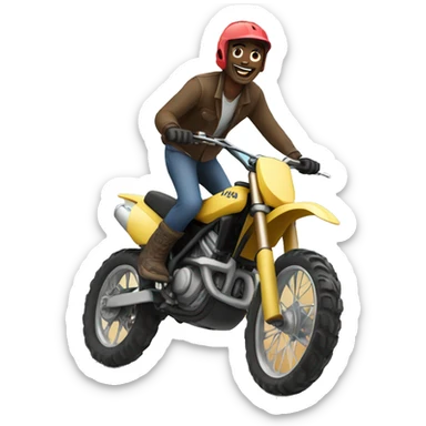 Guy riding a dirtbike sticker