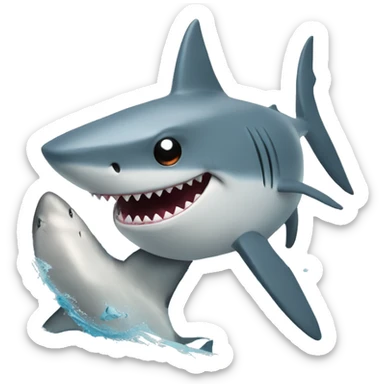 Shark yapping in the ocean sticker