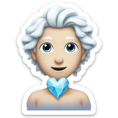 Make a human shaped heart that is frozen  sticker