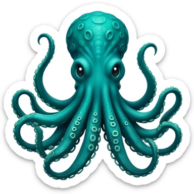 Teal kraken sticker