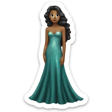sparkly long gown sticker