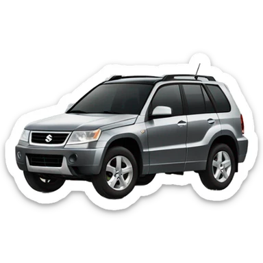 Grey Suzuki grand vitara 2005 tall with black tires  sticker