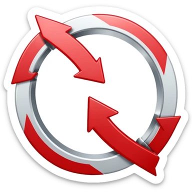 Prompt 15: "Is your backup plan."
Graphic: 🔄 Refresh/loop arrows icon (white with red highlights).
Animation: Arrows rotate smoothly.
Background: Transparent. sticker