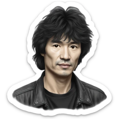 Generate a text describing the life and work of Viktor Tsoi, the legendary rock musician and leader of the band "Kino" sticker
