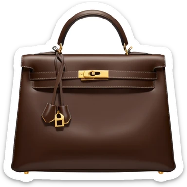 hermes kelly deep chocolate brown color bag sticker